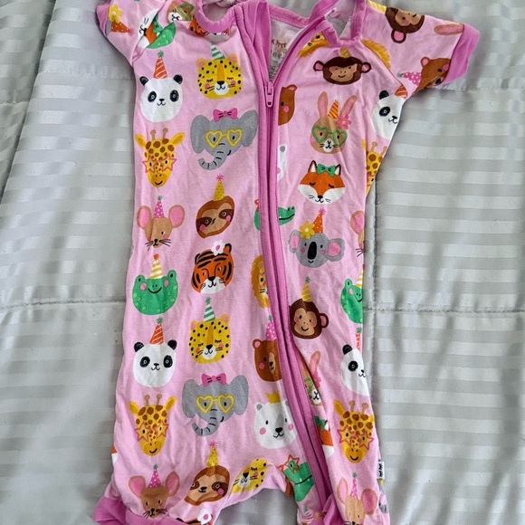 Little Sleepies Pink Party Pals Shorty - 12-18M - Picture 2 of 4